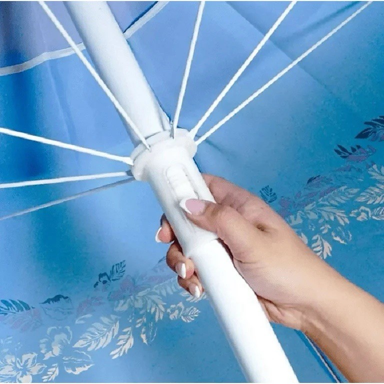 Nautica 7ft ISLAND STRIPES Beach Umbrella - UPF 50 - New gallery