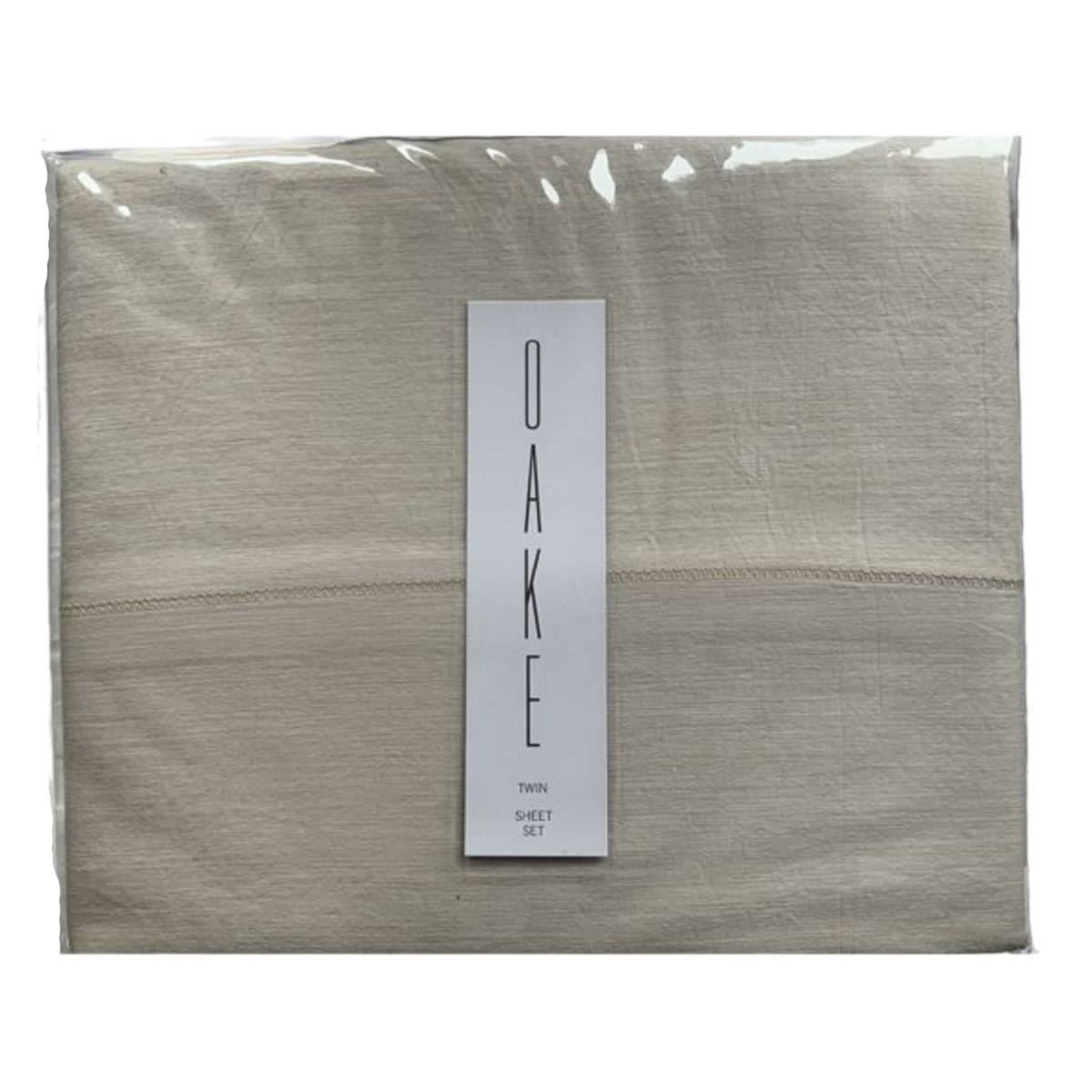 Oake Yarn Dye Twin Flat Sheet Set, Beige gallery