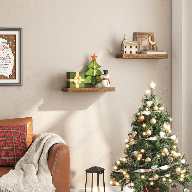 Floating Shelves for Wall, Wall Mounted Shelf Set of 2, 15.7" Hanging Shelf gallery