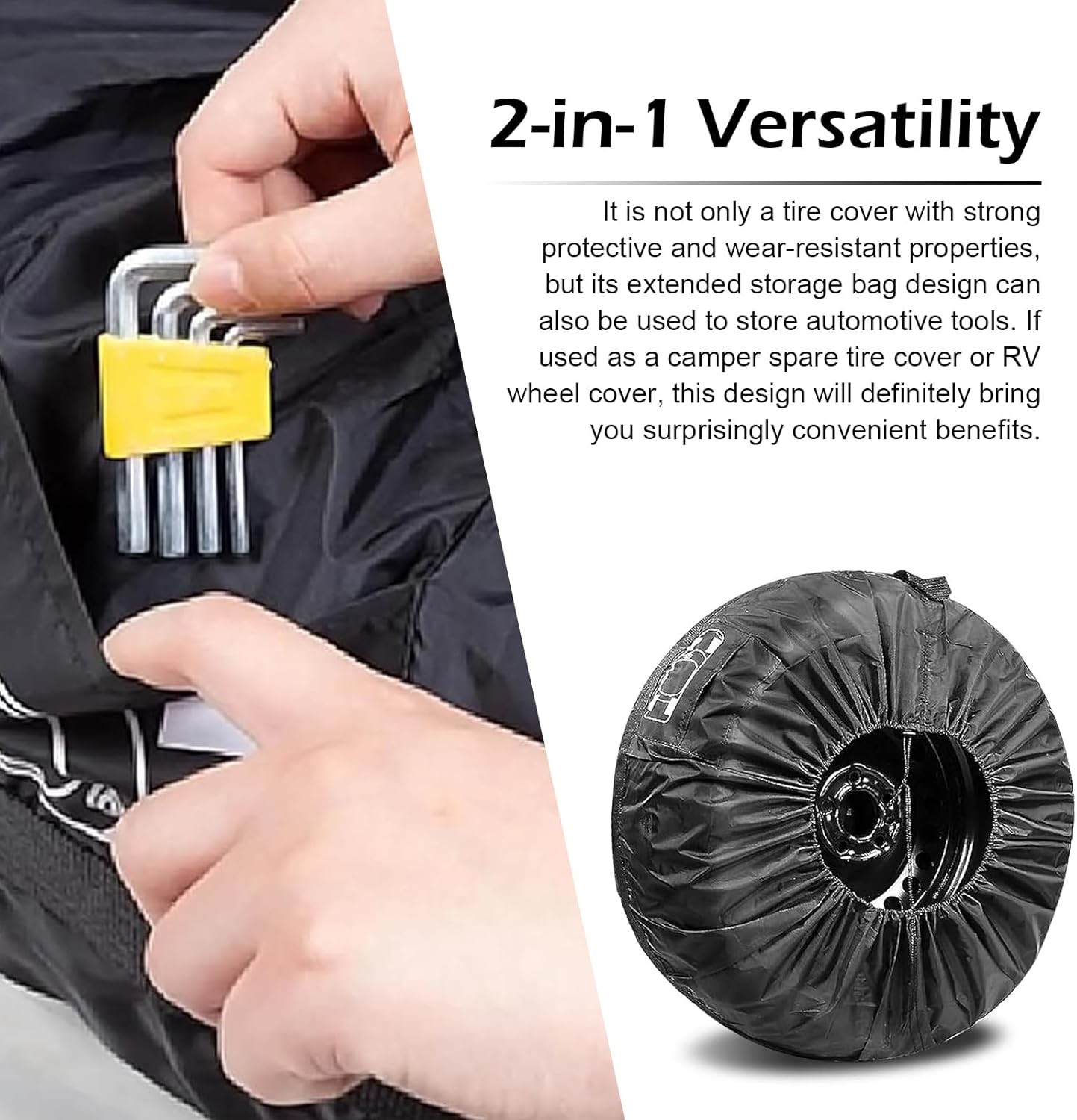 1 PC Spare Tire Cover, 190T Polyester Taffeta Spare Tire Protect Size: 1 PC #L gallery