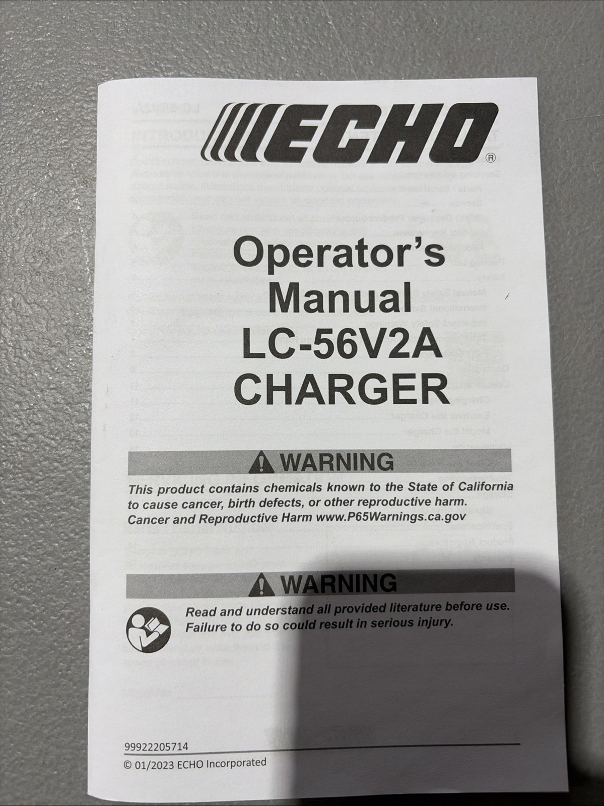 Genuine ECHO EFORCE 56V MODEL # LC-56V2A Battery System Charger - Ys12 gallery