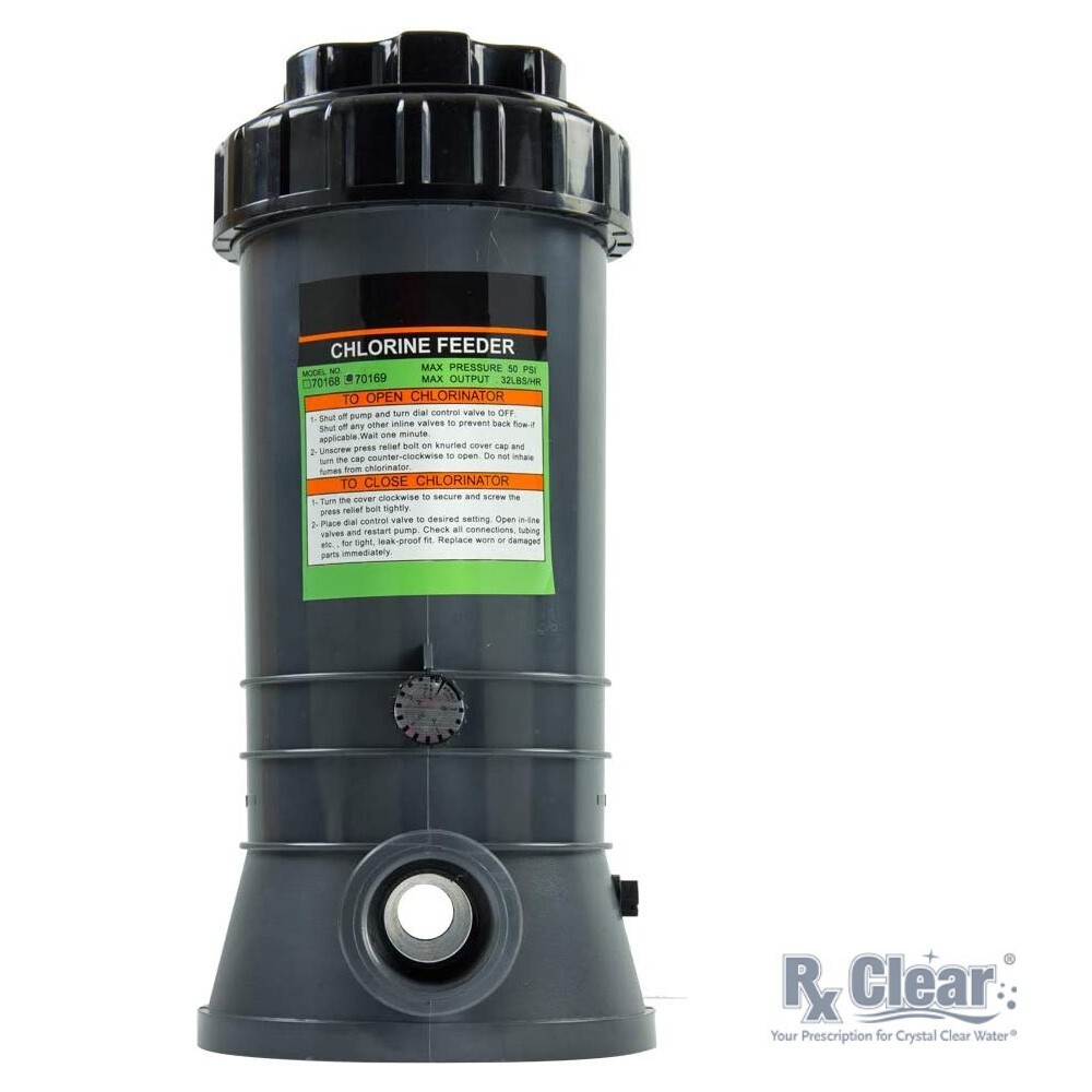 Rx Clear Inground In-line Swimming Pool Chlorinator Chemical Feeder-Holds 9 lbs gallery