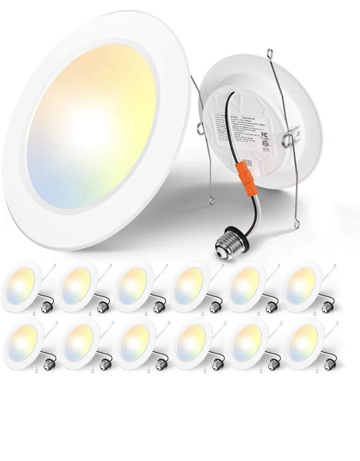 Amico 5/6in LED Recessed Downlight 5CCT Dimmable E26 12W 800-999lm 12pk gallery