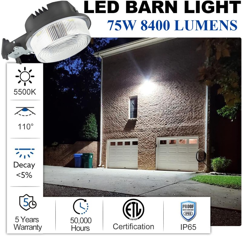 75 Watt LED Yard Light, IP65 Waterproof, Dust to Dawn Outdoor LED Yard Lighting gallery