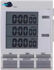 Digital Triple Kitchen Timer and Clock with Large LED Countdown Timer