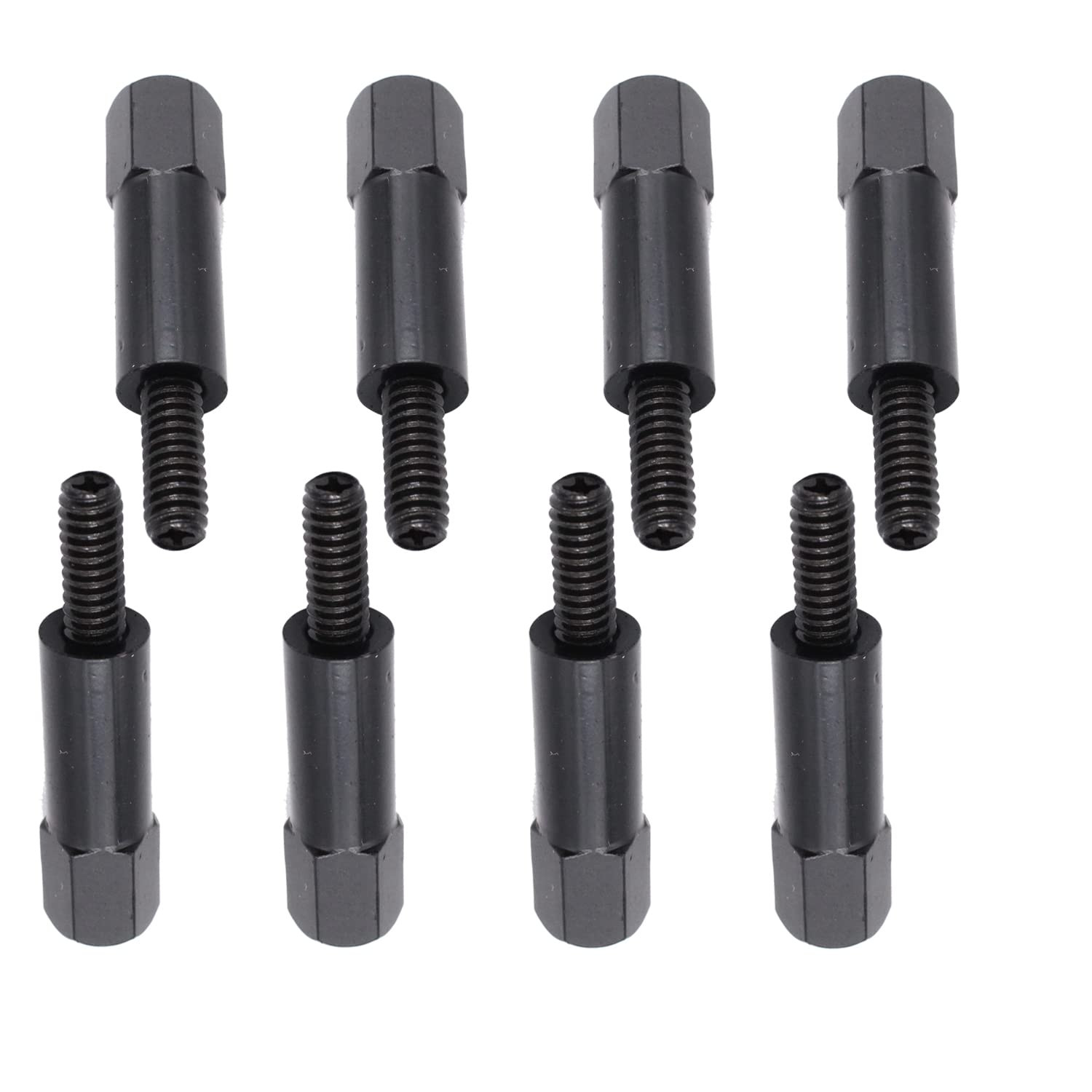 8Pcs Valve Cover Bolt Set Chrome Stud Kit Black Compatible for Chevy 283 305 327 gallery