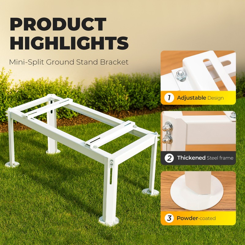 Ground Stand Mount for Mini Split Air Conditioner Heat Pump Powder Coated gallery