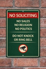 No Soliciting Sign with Security Camera – No Sales Religion Politics 8x12Aluminu