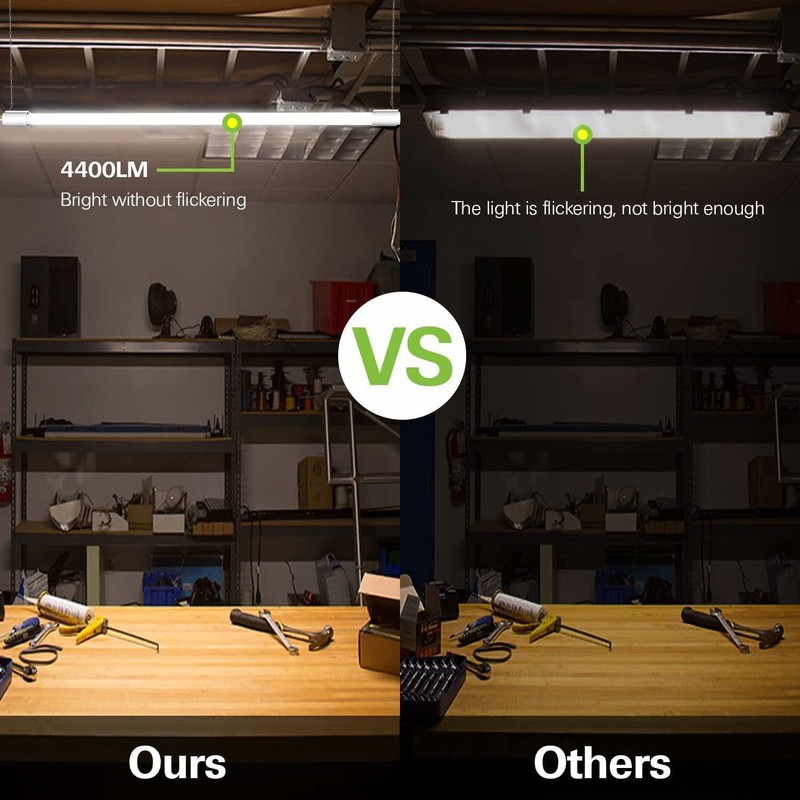 4 Pack 4FT Linkable LED Shop Light for Garage, 4400lm, 42W Utility Light - White gallery