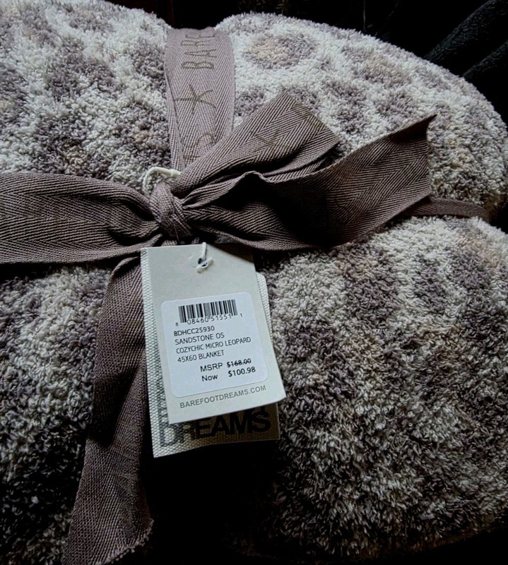 Barefoot Dreams CC Micro Leopard Sandstone Throw 45x60 NWT MSRP $168 ONLY $65 gallery
