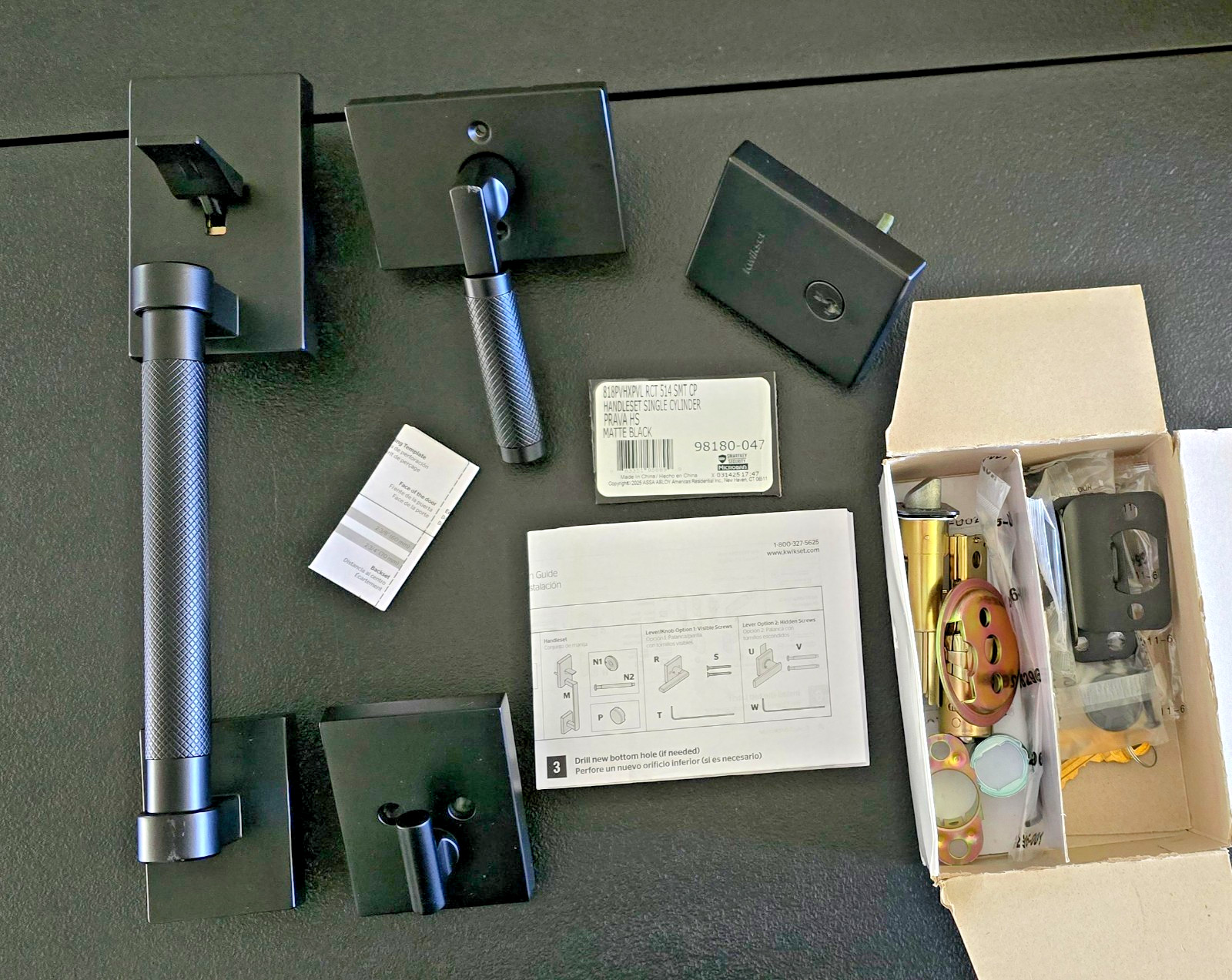 Kwikset Prava Front Door Lock Handleset & Deadbolt Set, Matte Black *SCRATCHED* gallery