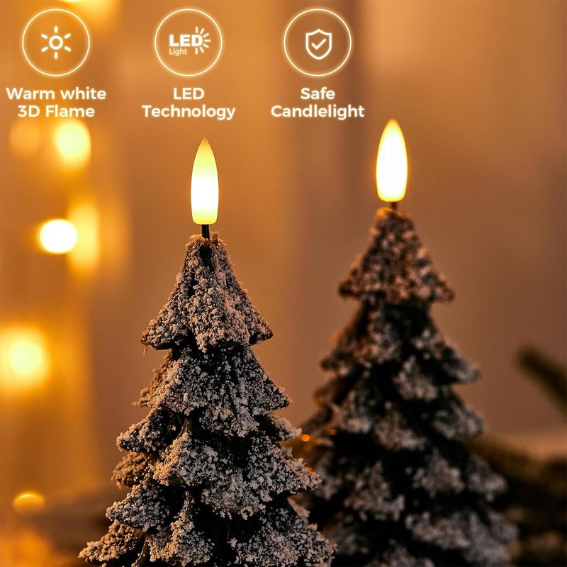 Christmas Tree LED Candle with Remote Timer, Pillar Candle Flameless Flickering gallery