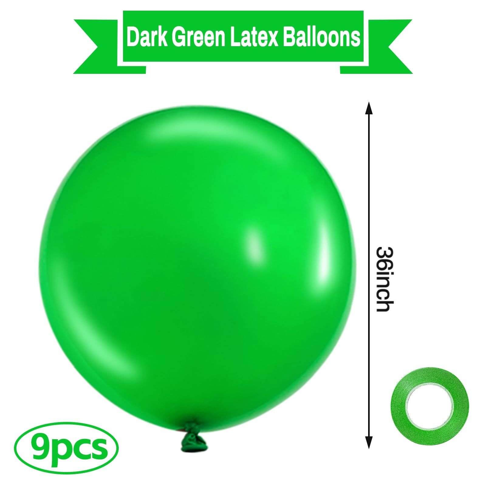 Giant Green Balloons 36 Inch Large Latex 9 Pcs Jumbo Balloons Bulk Party gallery