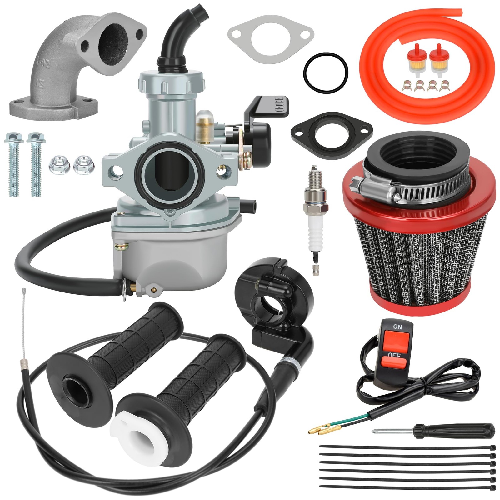 22mm Carburetor Kit 110cc 125cc ATV Pit Dirt Bike Throttle Cable Grips gallery