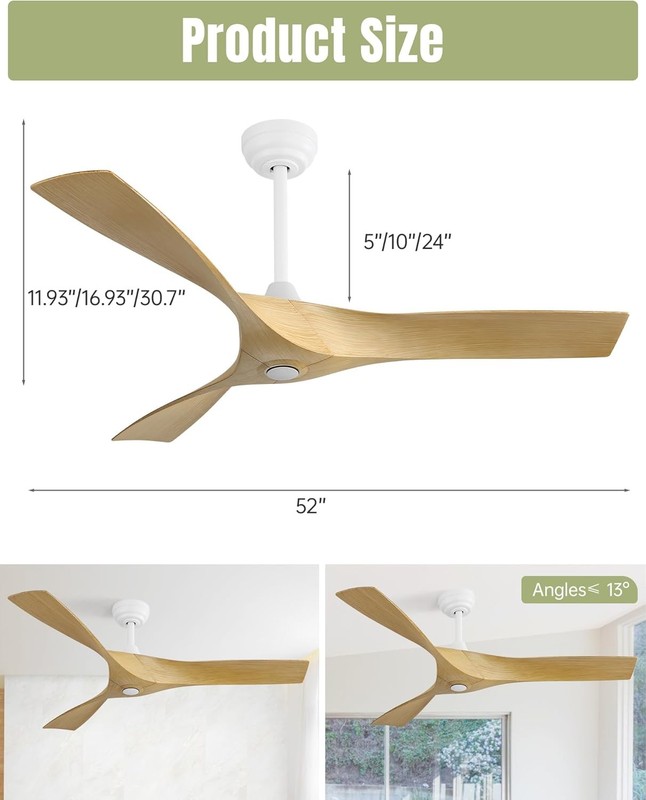Modern Bedroom Ceiling Fan W/Remote & 6 Speed Timer Reversible DC Indoor Outdoor gallery