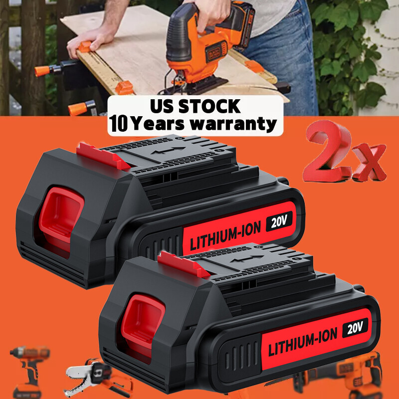 2Pack 20V Lithium-ion Battery for BLACK DECKER 20 Volt LBXR20 LBX20 LB20 3800mAh gallery