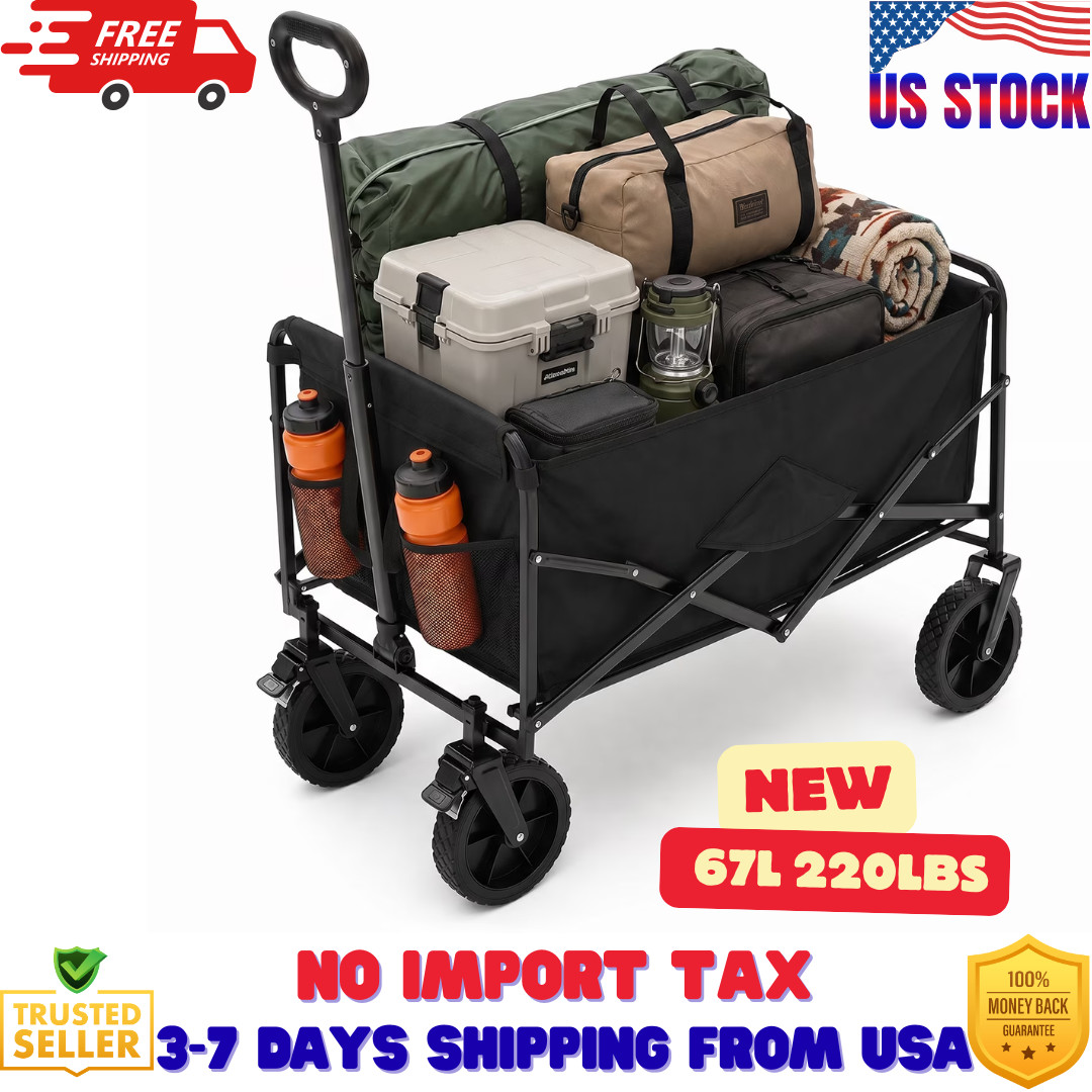 Alvantor Wagons Carts Foldable, 67L 220LBS Capacity Heavy Duty gallery
