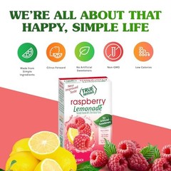 True Lemon Raspberry Lemonade Drink Mix 3.17 Ounce Pack Low Calorie Hydration