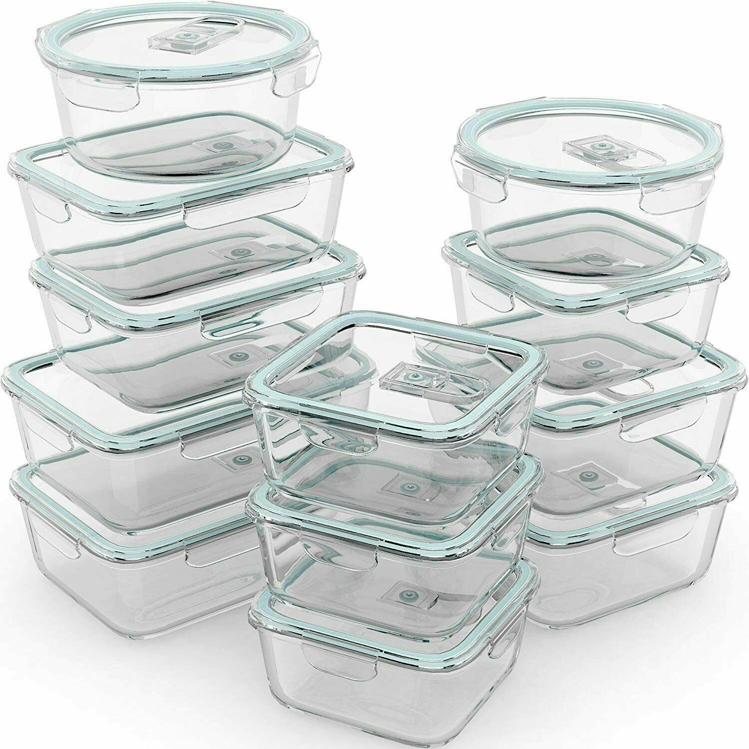 Razab Glass Food Storage Containers with Airtight Lids Microwave Safe, Set of 24 gallery