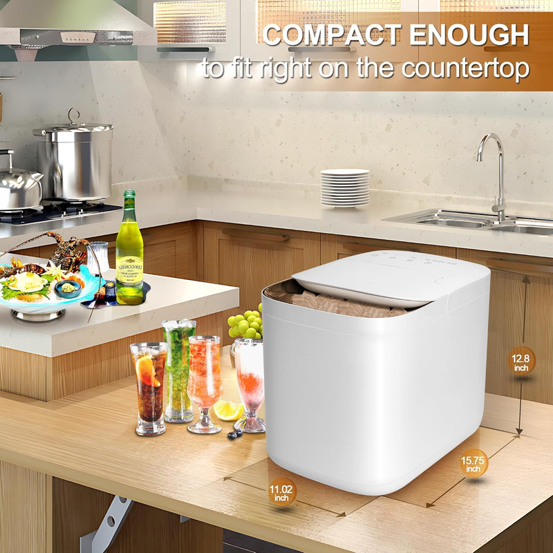 Ice Makers Countertop - Pebble Ice Maker Machine with App, 30 Mins Self Cleaning gallery
