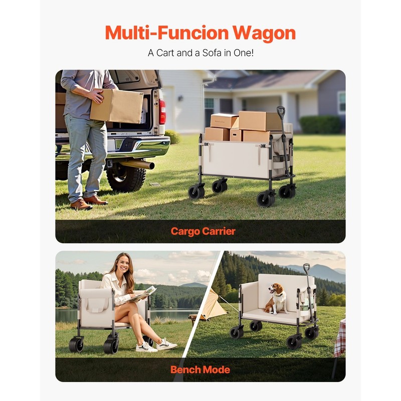 Foldable Wagon Converts to Bench 550lb 220L gallery