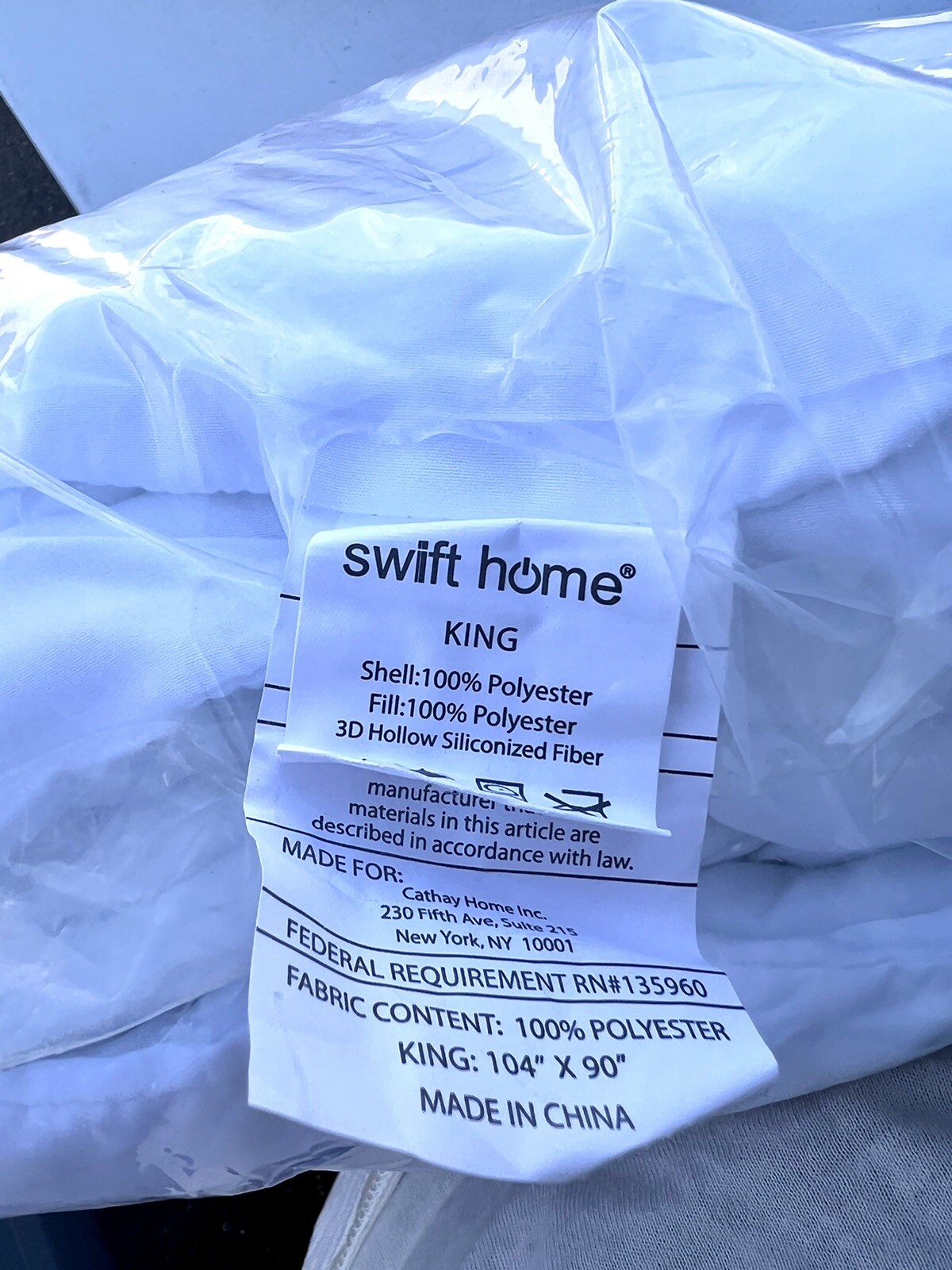 Swift Home White King Comforter 104”x 90” gallery