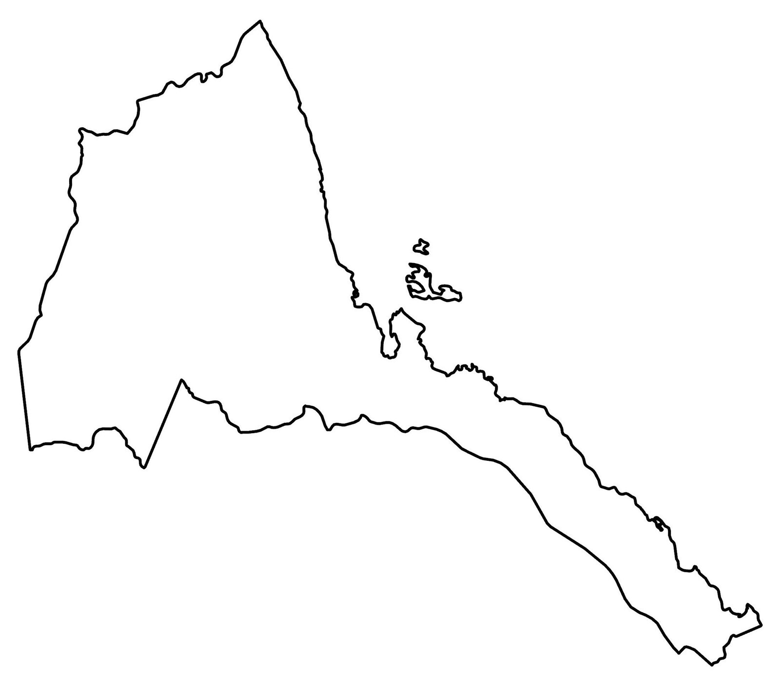 Eritrea Blank Outline Map GLOSSY POSTER PICTURE PHOTO PRINT BANNER 12476 gallery