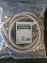 2 Everbilt Stainless Washing Machine Hoses 4 Ft 90 Degree End 69003HD