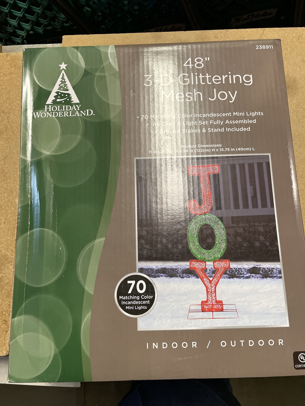 57-497-087 Christmas Inflatable 3-D Glittering "Joy",, 48-In. - Quantity 1 gallery