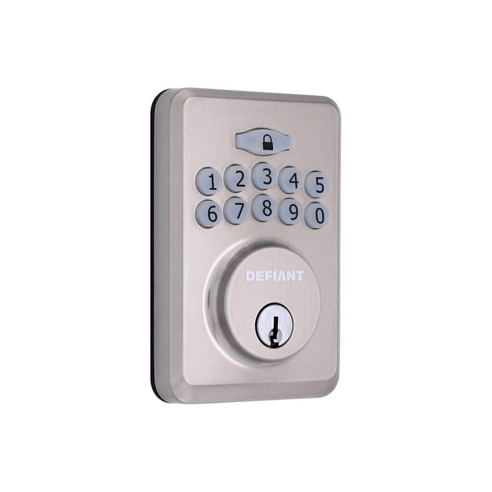 Defiant Radius Satin Nickel Single Cylinder Keypad Deadbolt Lock gallery