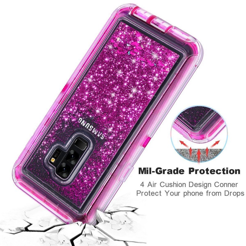 For Samsung Note 8/9/ S8/S9+Plus Shockproof Liquid Glitter Defender Case Cover gallery