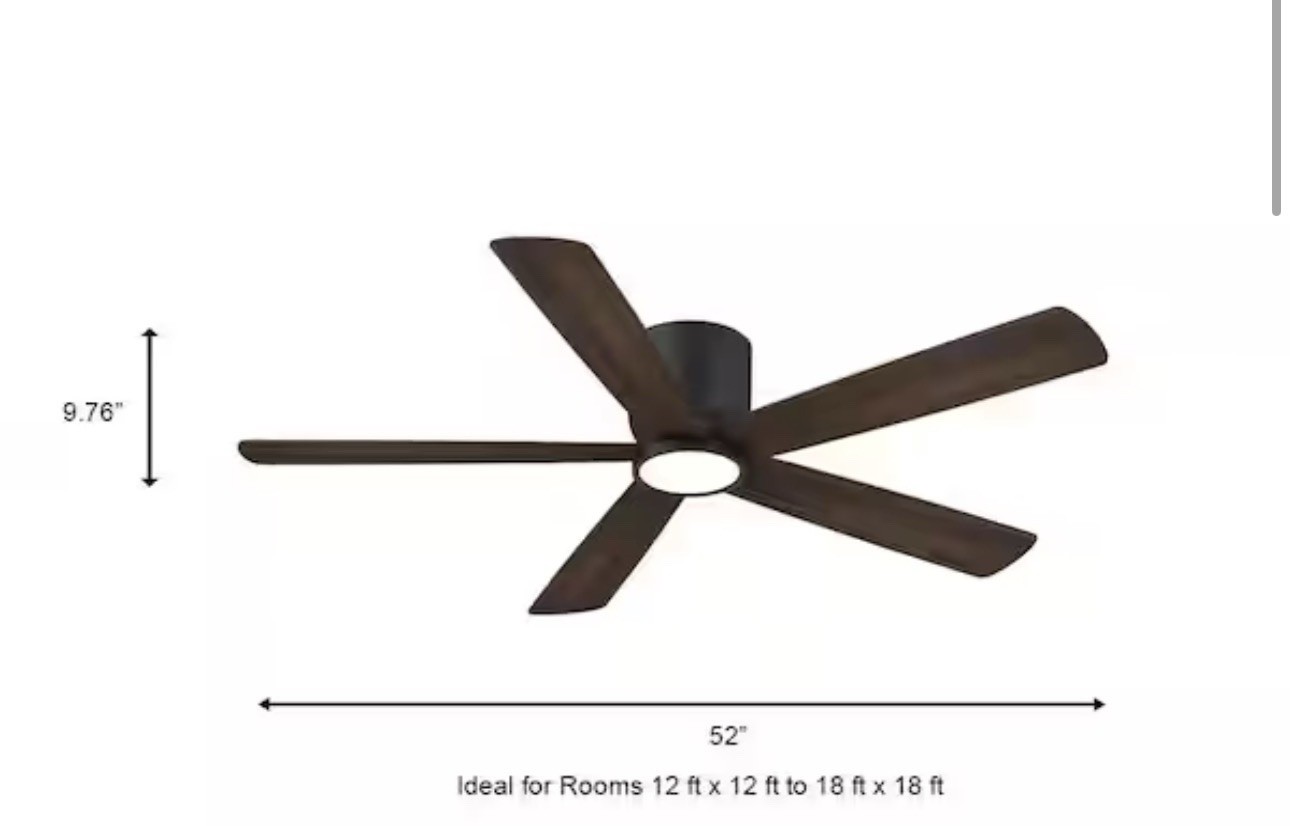 Home Decorators Britton 52 in. LED Indoor Matte Black Ceiling Fan Sealed gallery