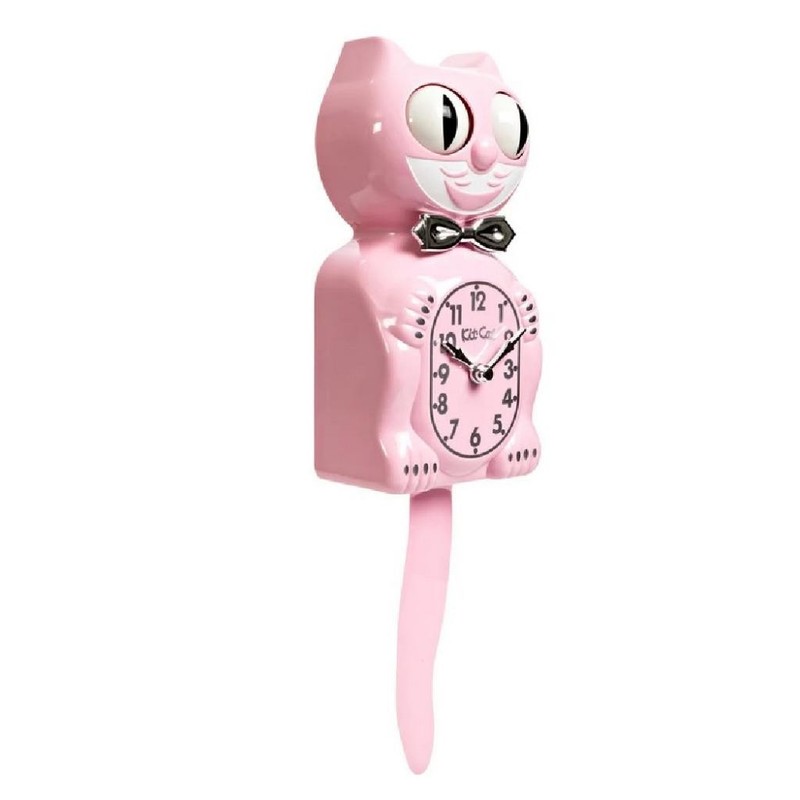 RETRO KITCHEN KIT CAT CLOCK 15.5" Pink Kit-Cat Klock MADE IN USA Free Battery gallery