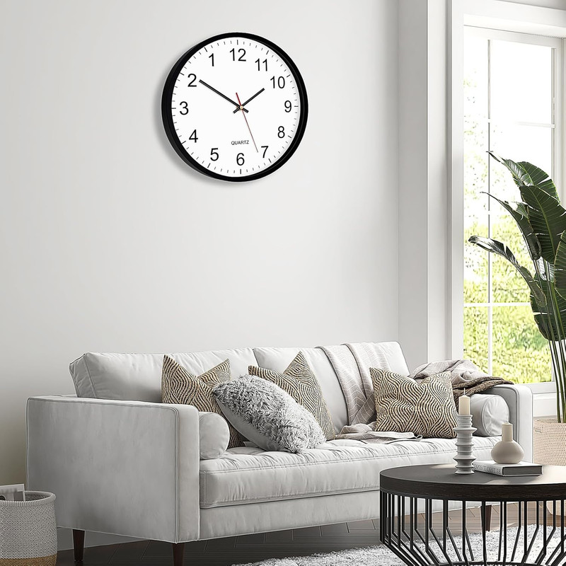 Foxtop Black Backwards Wall Clock, Runs Counterclockwise, 12 Inch Silent Non Tic gallery