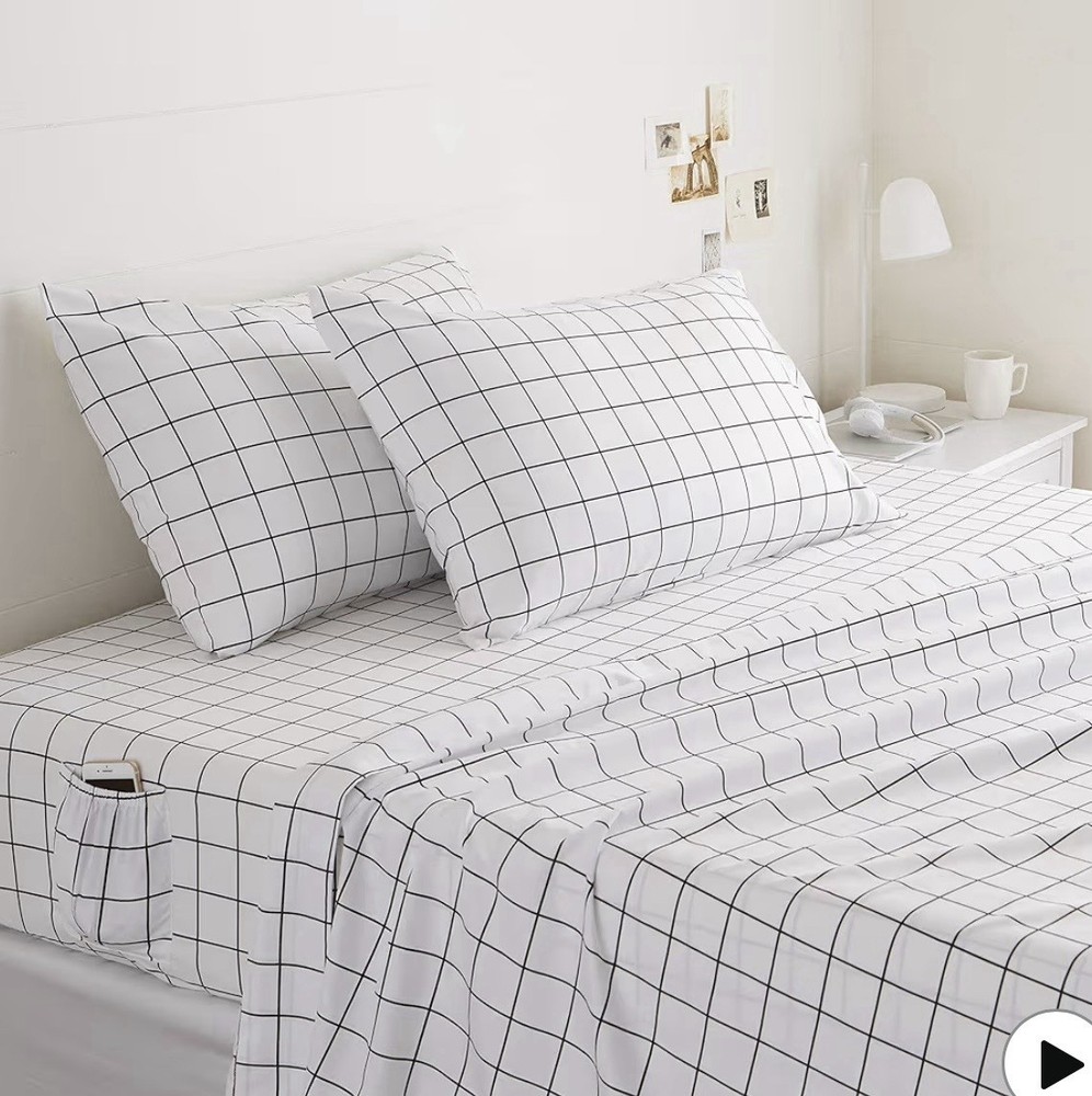 Full size Soft Microfiber 4-Piece Bed Sheet Set with Elastic Side Pockets