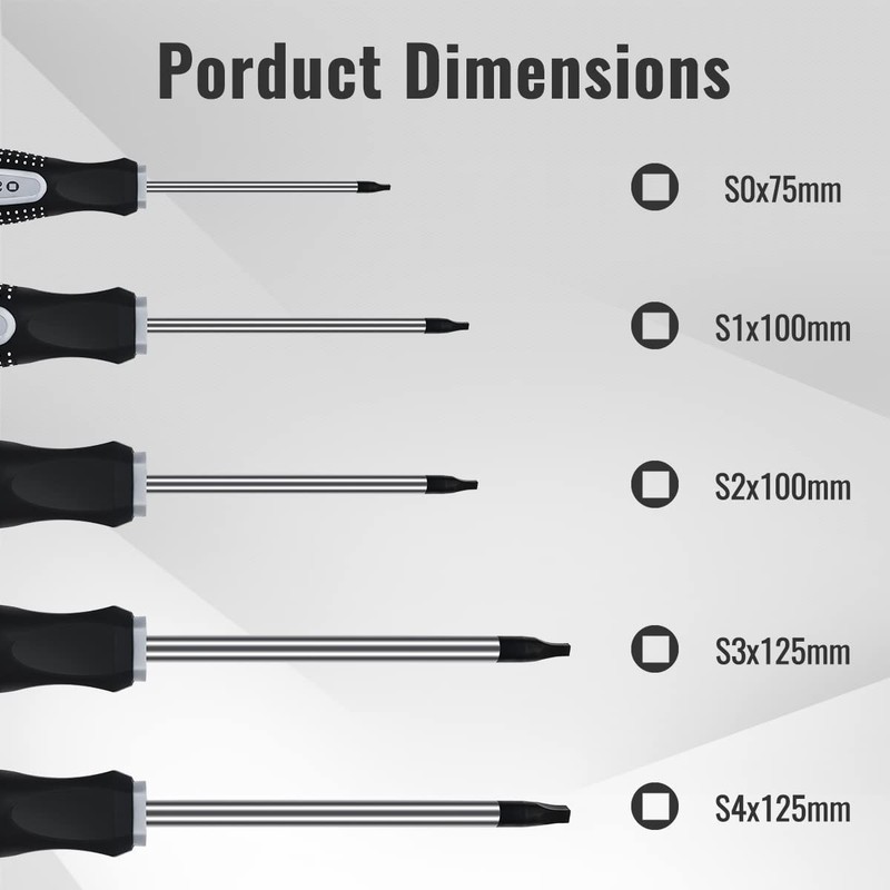 Robertson Square Head Screwdriver Set (5 Pack in the Following Sizes: #0, #1, #2 gallery
