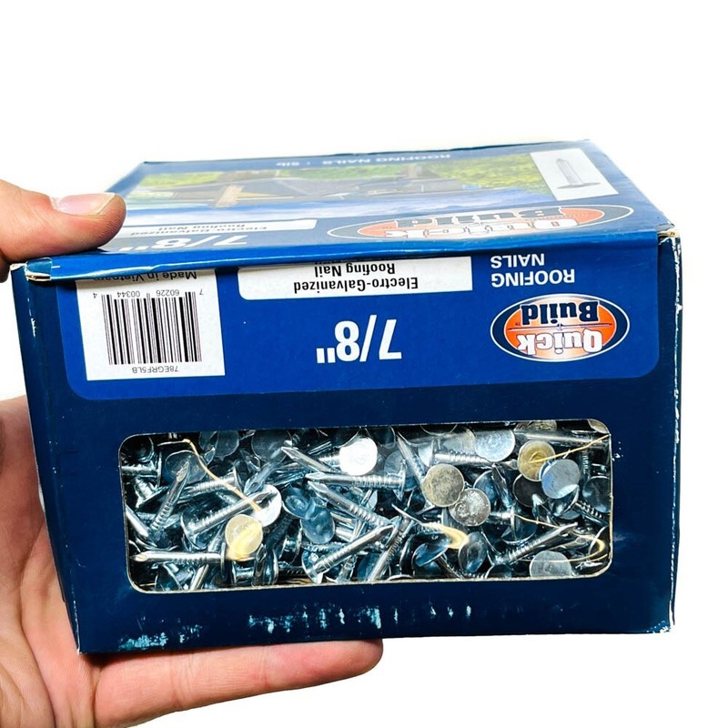 Quick Build 78EGRF5LB Electro Galvanized Roofing Nails 7/8 in, 5 lb Pack gallery