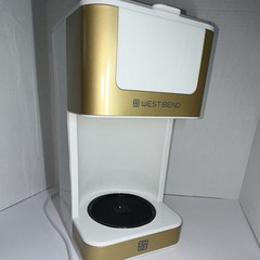 West Bend Single Serve Pod Coffee Maker Machine, White/Gold Plastic