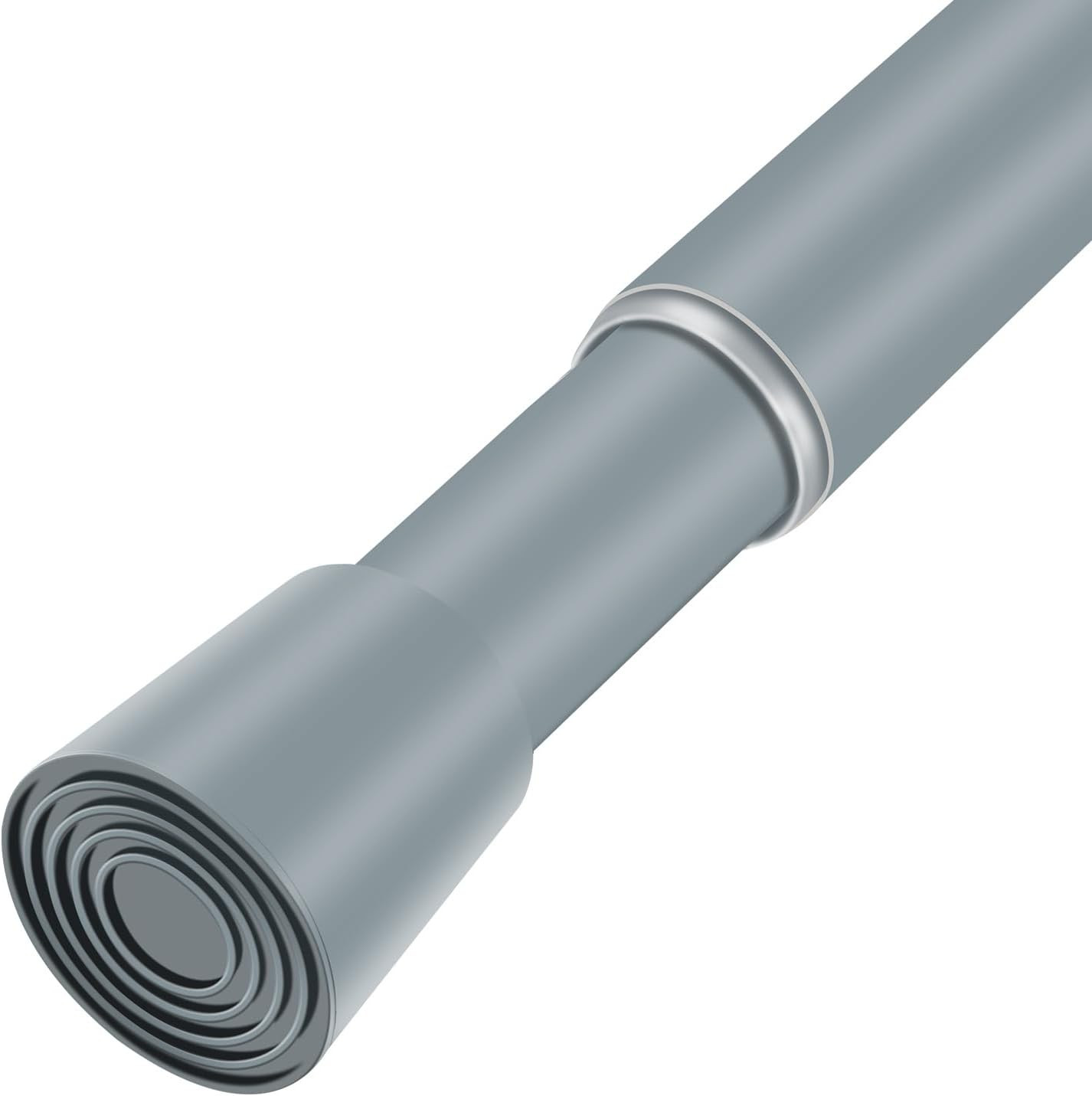 Silver Grey Adjustable Shower Curtain Rod 28-77 Inches 1Pc, 7/8" Diameter Anti-S gallery