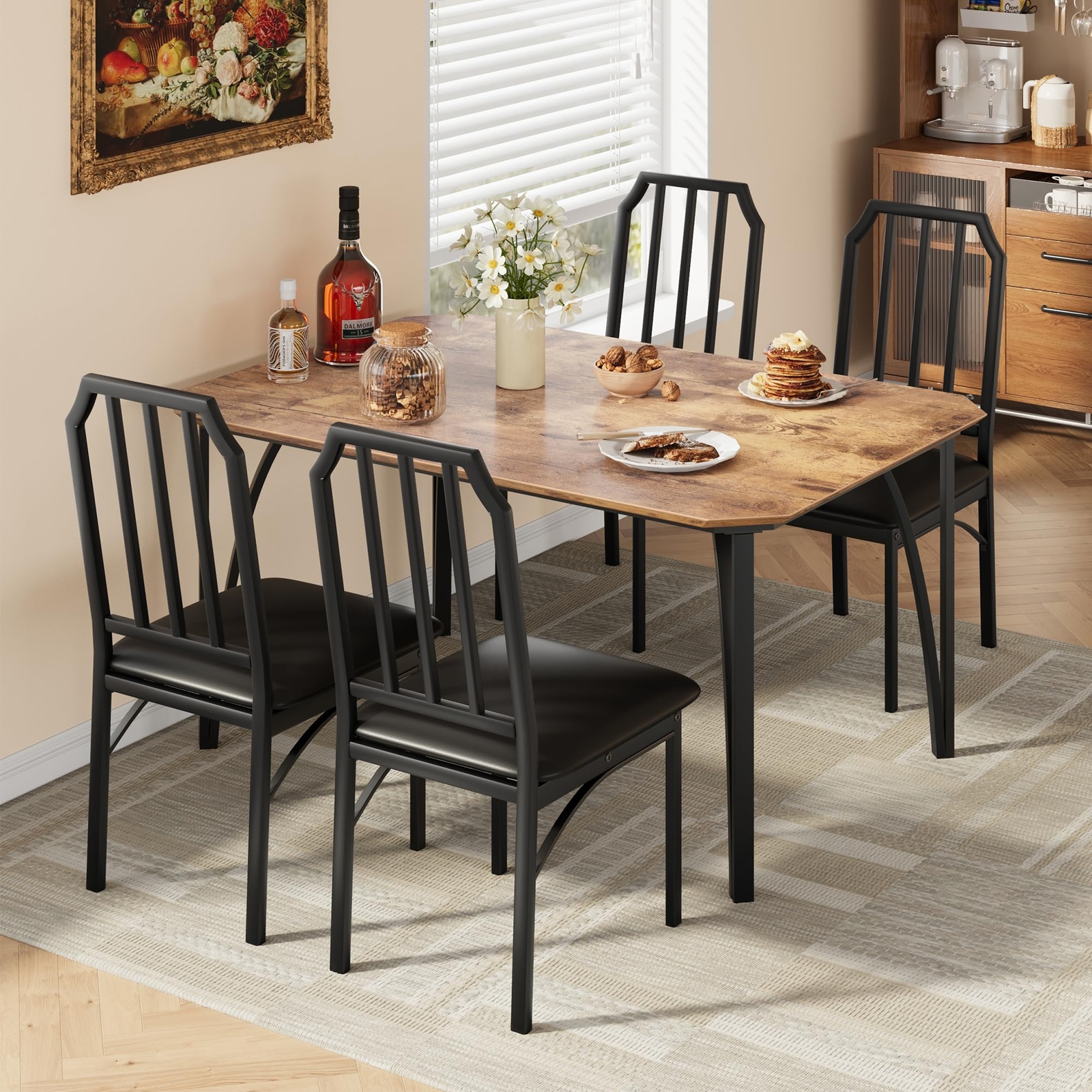 5 Piece Dining Table Set for 4 Home Dinette Table Kitchen Table and 4 Chairs gallery