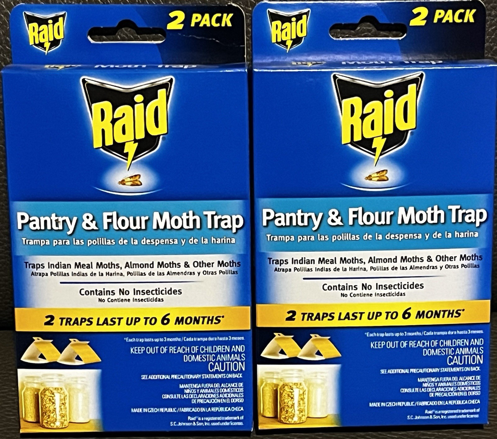 2 Boxes Raid Pantry & Flour Moth Traps. Lasts 6 months. No Insecticides. 4 Total gallery