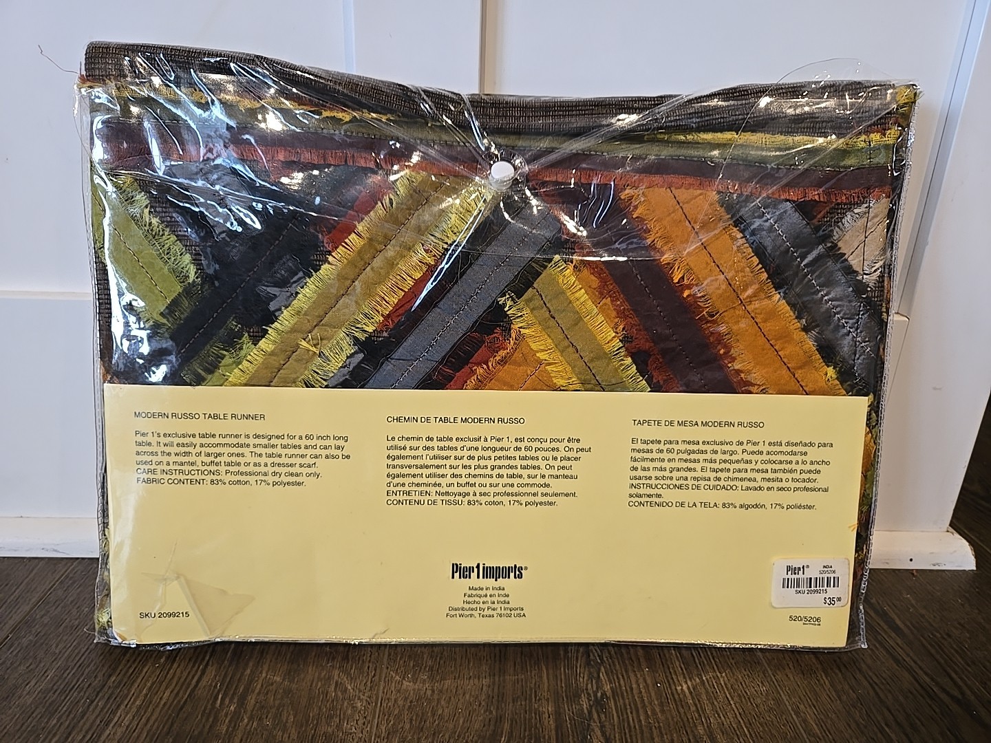 Bright Colorful Table Runner Autumn Fall Colors Modern Russo 14"x72" Pier 1 gallery