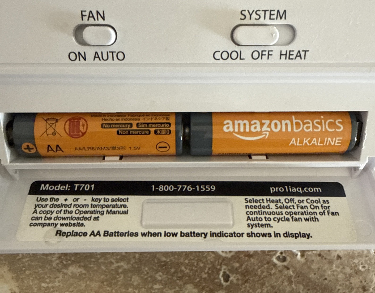 PRO1 IAQ T701 Digital Non-Programmable Thermostat, Single Stage, 1 Heat - 1 Cool gallery