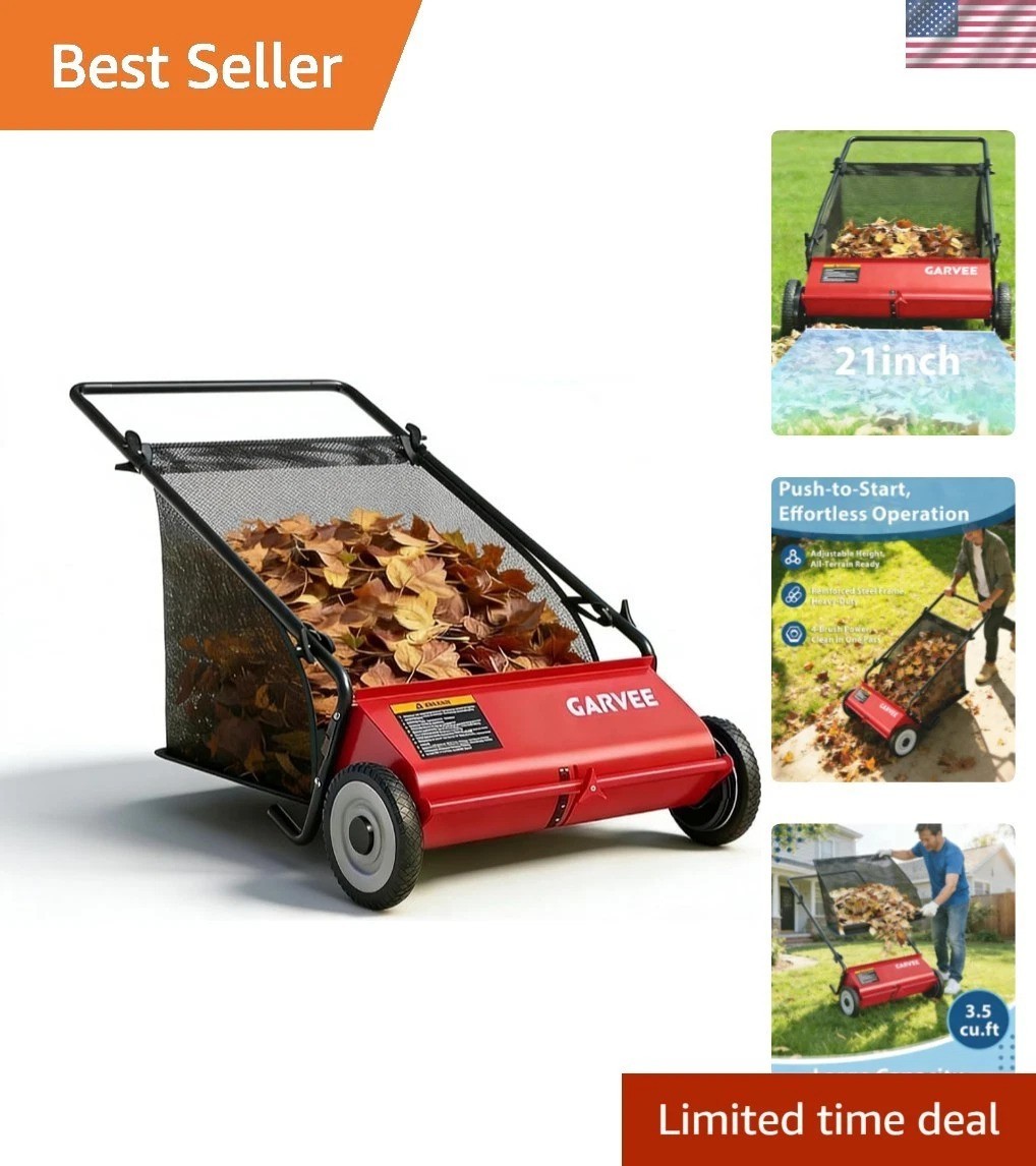 Lightweight 21-Inch Lawn Sweeper with Durable Steel Frame & Easy Operation gallery