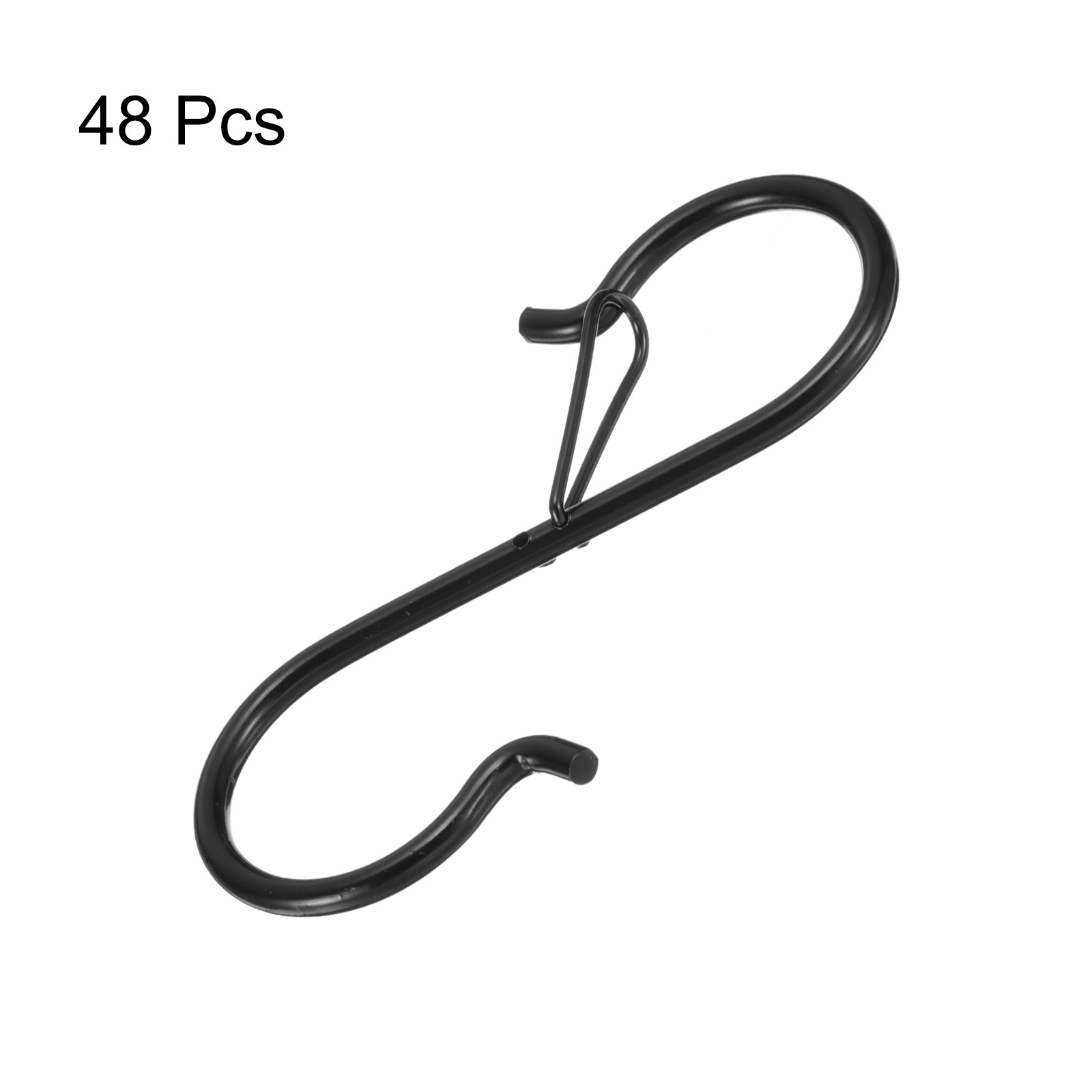 48pcs S Hooks 3.5 Inch S-shaped Hook with Safety Buckle for Hanging Black gallery