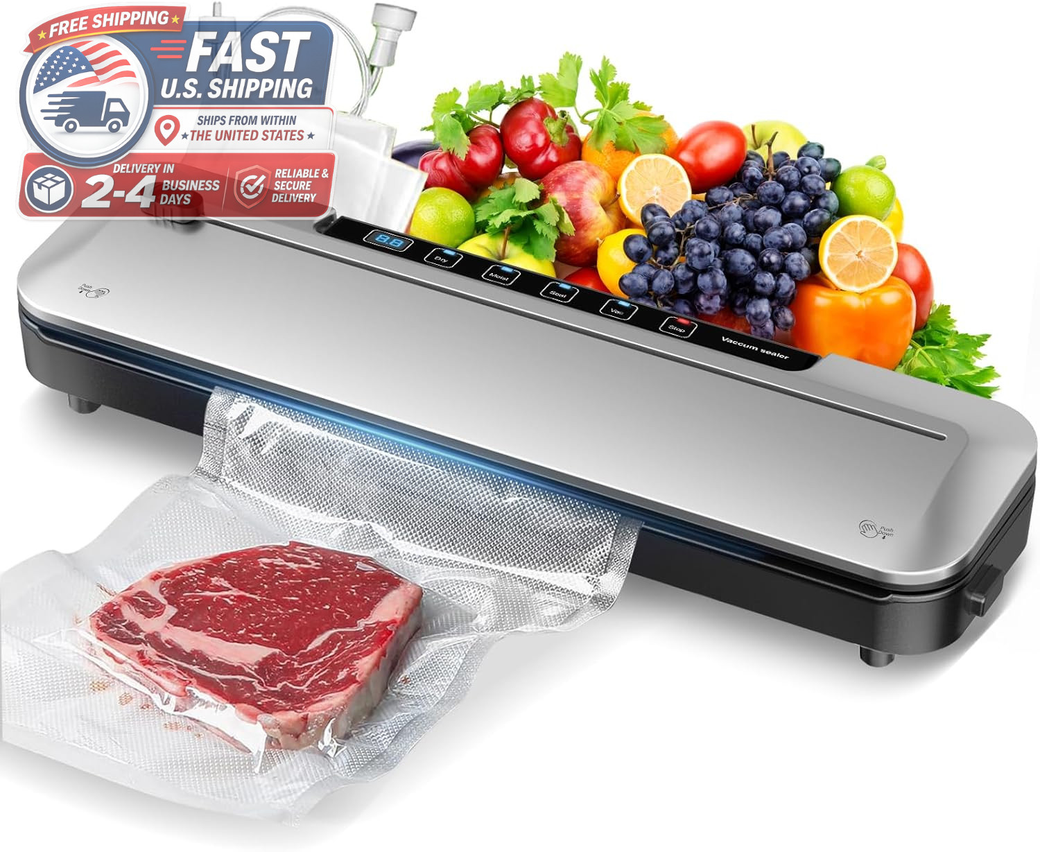 Automatic Vacuum Sealer Machine, 75KPA Vacuum Food Sealer, 6-in-1 Food Sealing gallery