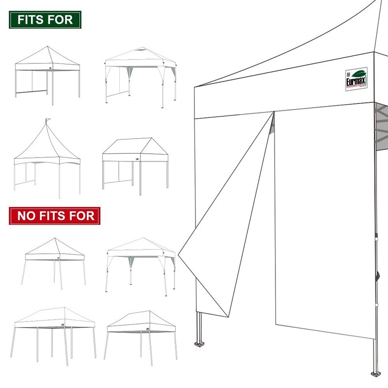 Eurmax USA Instant Canopy SunWall Middle Zipper Wall 10x5.6ft, White gallery