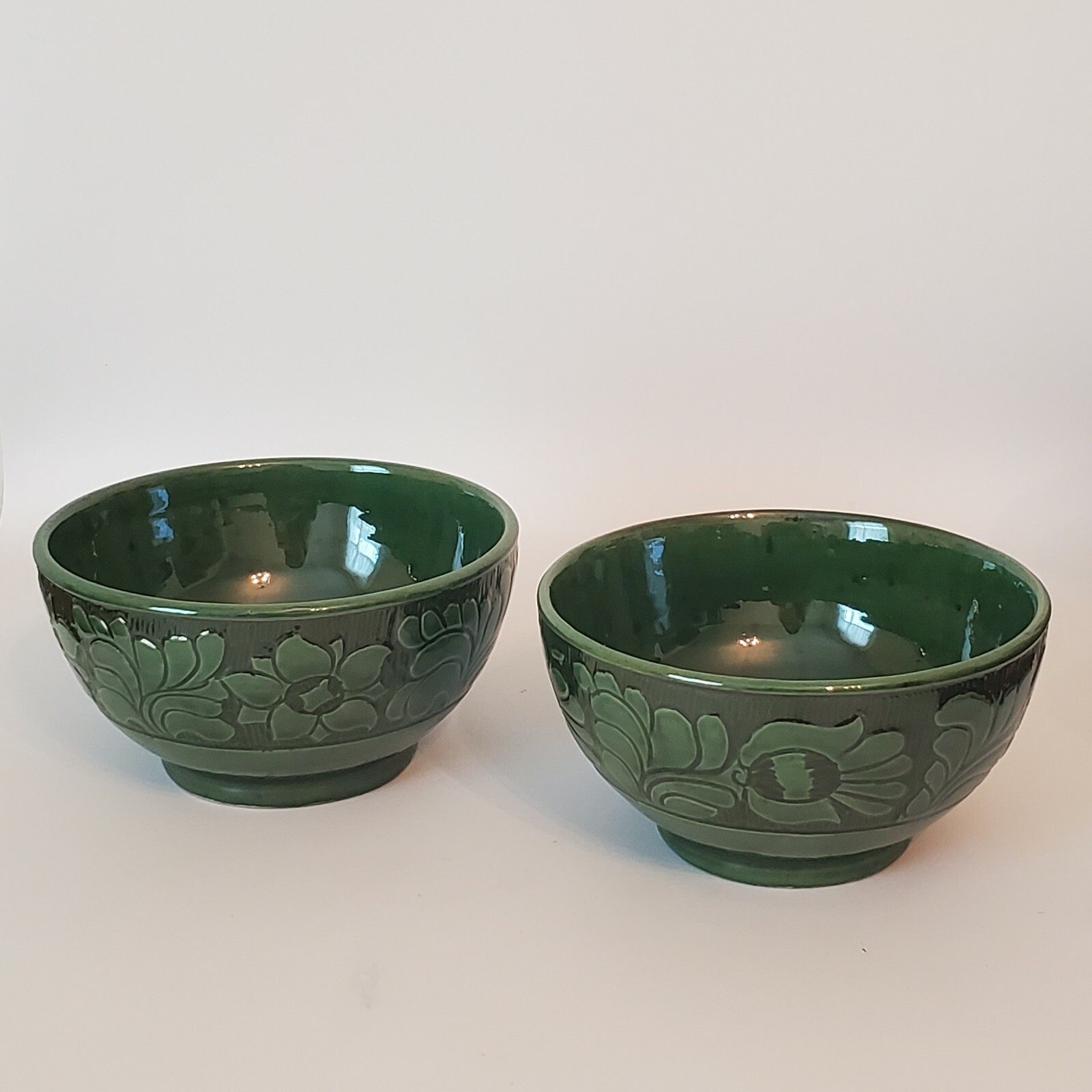 Hand Made Pottery Planter Signed VTG Transylvania Green (2) gallery