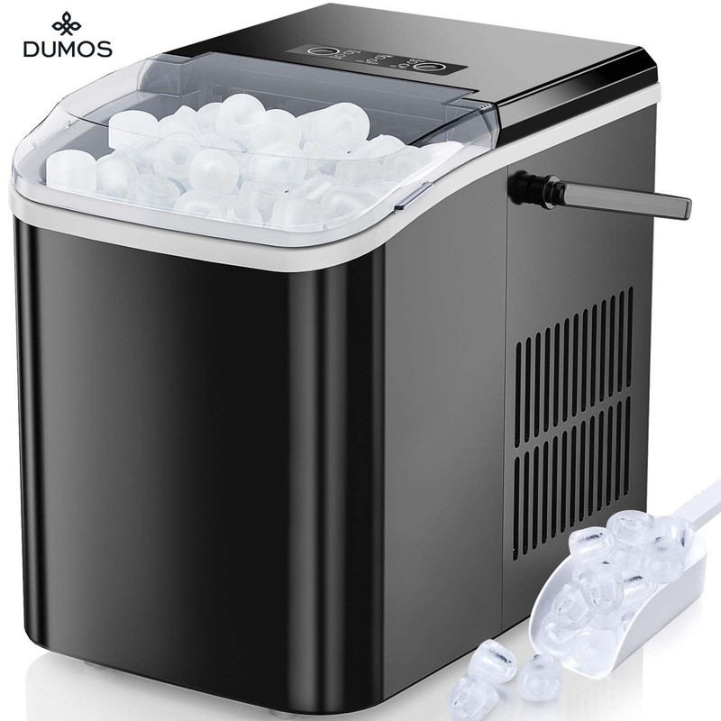 Mini Portable Ice Maker with Handle,Self-Cleaning,26lbs/24hrs,9 Cubes in 6 Mins gallery