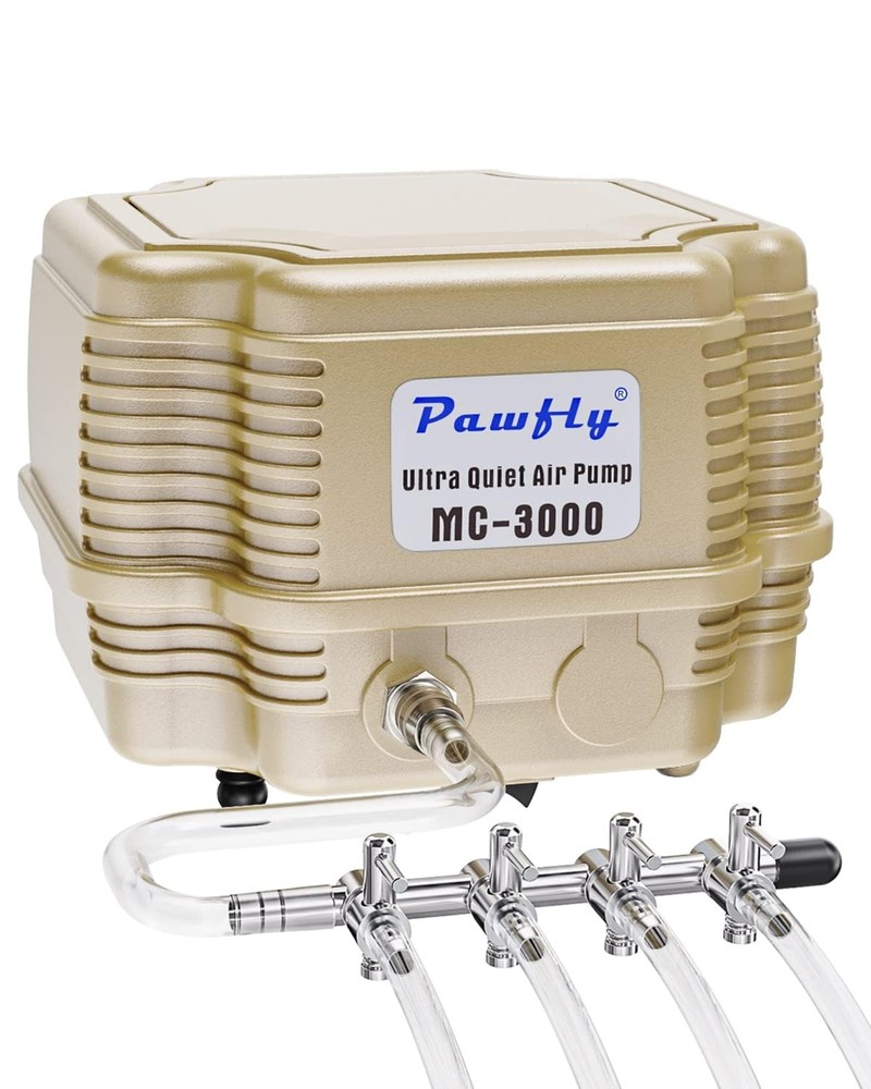 Pawfly 254 GPH Aquarium Air Pump Basic Standard (Up to 300 Gallon), Gold